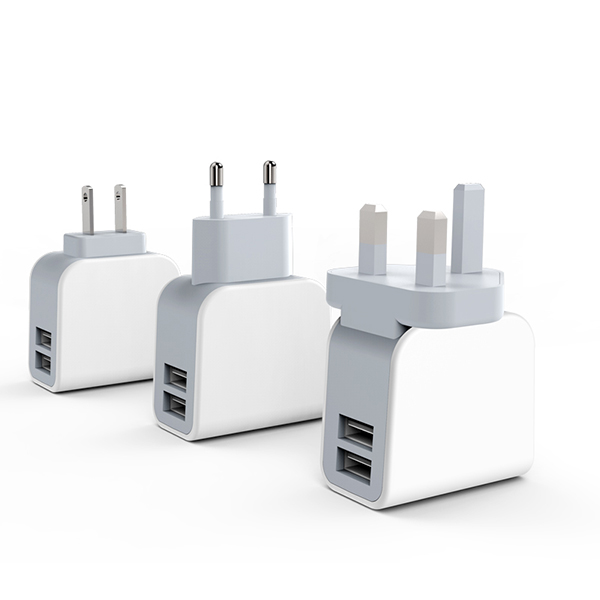 英規(guī)、美規(guī)、歐規(guī)3.1A雙USB充電器-ST30